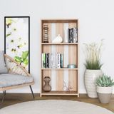 Hanah Home Stijlvol eiken boekenplank, 60 x 25 x 121,8 cm, 100% melamine gecoat deeltjesbord, 18 mm dik, wandmontage, ruimtebesparend ontwerp voor moderne woningen