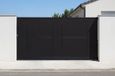 Casanoov 3m NALI portail coulissant en acier H.160cm noir + portillon noir 160cm - 160 x 300 cm