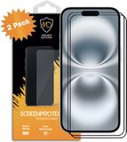 MobyDefend 2-Pack MobyDefend Screenprotectors - Geschikt voor iPhone 16 - Screensavers Met Zwarte Randen - Gehard Glas