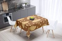 Bonamaison Tafelkleed, Anti-Mold, Sneldrogend, Waterdicht, 100% Polyester Tafellaken, Bruine tinten, 140 x 140 Cm - Ontworpen en Vervaardigd in Turkije