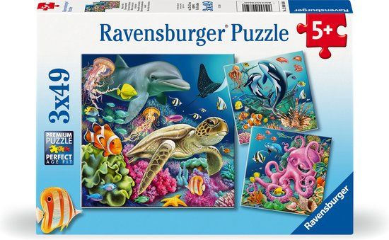 Ravensburger Puzzel Betoverende onderwaterwereld - Drie puzzels - 147 stukjes - kinderpuzzel