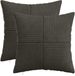 vidaXL - Kussensloop - 2 - pcs - ALMELO - Antracietkleurig - 45 - x - 45 - cm - corduroy