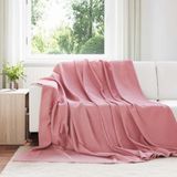vidaXL - Dekentjes - 6 stuks - Roze - 270 x 240 cm - Fleece