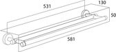 Tiger Boston porte-serviettes double - RVS gepolijst - 58.1 cm