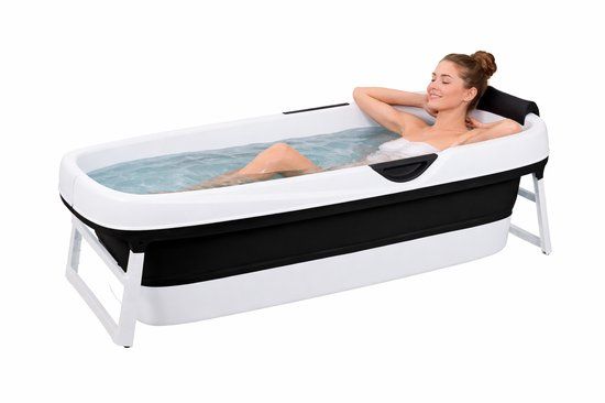 Hello Bath® Opvouwbaar bad - XXL Goliath (Basic) - Zwart - 157cm - Inklapbaar bad - Zitbad voor volwassenen - Bath Bucket