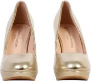 Super Mode LBS-pumps Goud Synthetisch Blokhak 5-7 cm Maat 39