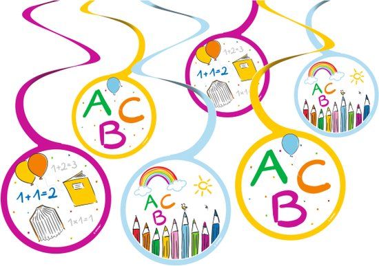 Amscan by Riethmuller - Swirls School Start - Multicolour - 6 Pieces