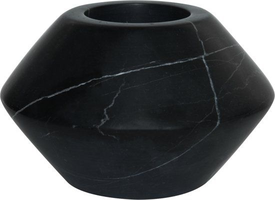 TAK Design Theelicht Maysa 3 - Marmer - Ø12 x 7 cm - Zwart