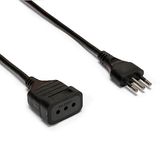 Verlengkabel 5 m stekker en bus 10 A kabel 3 g0,75 mm² zwart