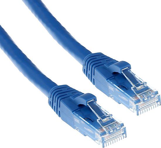 ACT Blauwe 0,5 meter U/UTP CAT6 patchkabel snagless met RJ45 connectoren IS8600