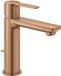 GROHE Lineare New S-Size Robinet de lavabo – Avec tirette – EcoJoy – FastFixation Plus – Brossé Warm Sunset