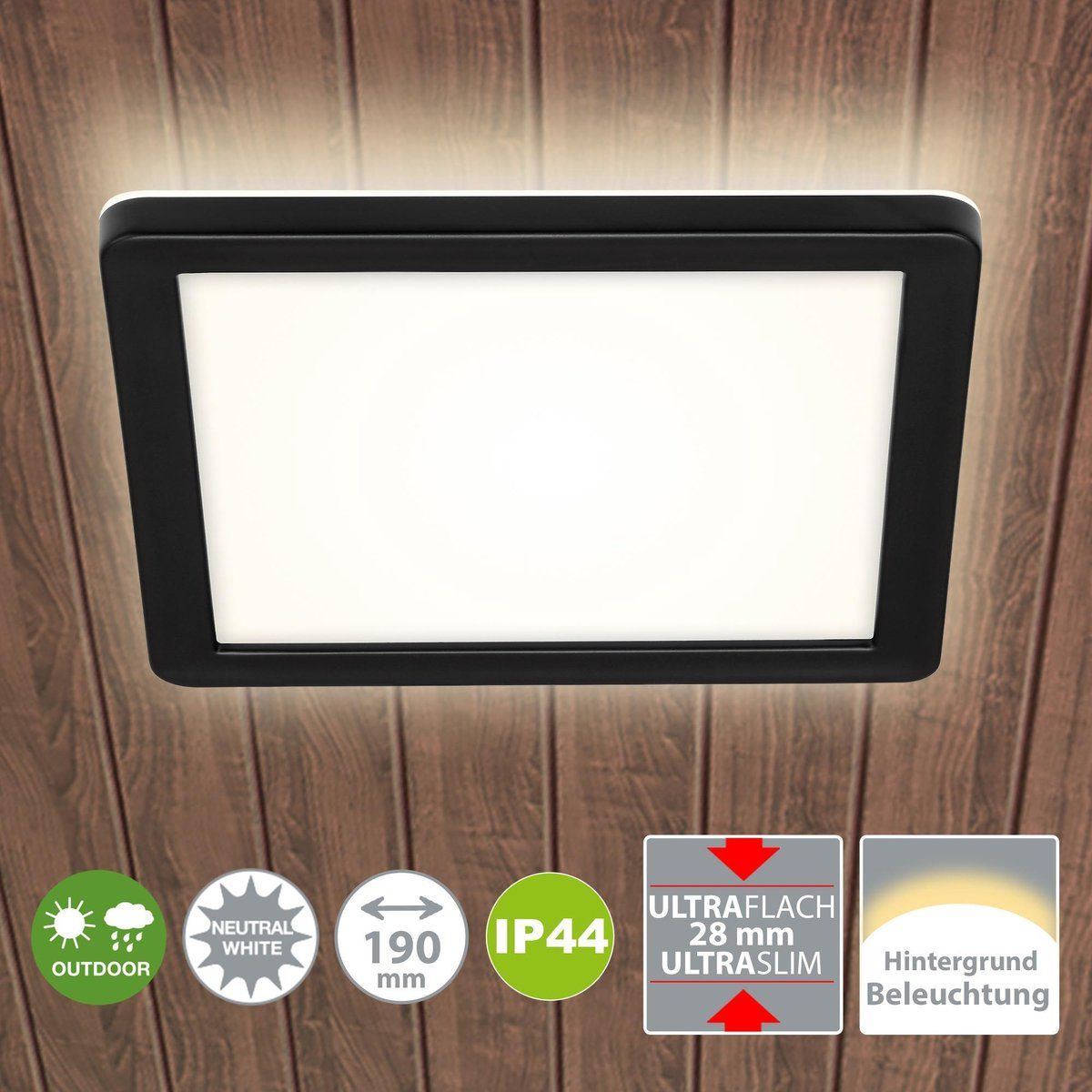 Briloner Leuchten 3010-015 Buitenwandlamp - Zwart - Kunststof - LED