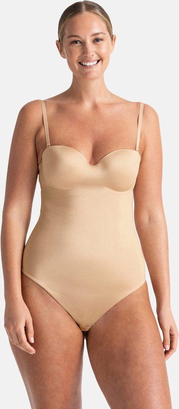 Dorina Corrigerende Body - Dames body - Naadloos - Sublime Sculpt - Licht voorgevormde cups - Verstelbare bandjes - 85D - Huidkleur