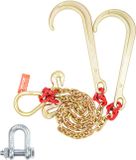 VEVOR 8mmx60cm G80 Trekketting J-Haak V-Ketting Transportketting 4898kg