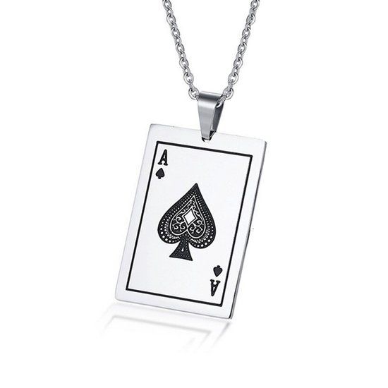 LGT JWLS LGT Jewels Heren Ketting Edelstaal Ace Of Spades