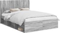 vidaXL Bedframe met opbergruimte en hoofdbord Grijs Sonoma