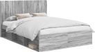 vidaXL Bedframe met opbergruimte en hoofdbord Grijs Sonoma