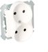 Contact-Simon Simon 54 Dubbel stopcontact zonder aarding met contactafscherming, wit