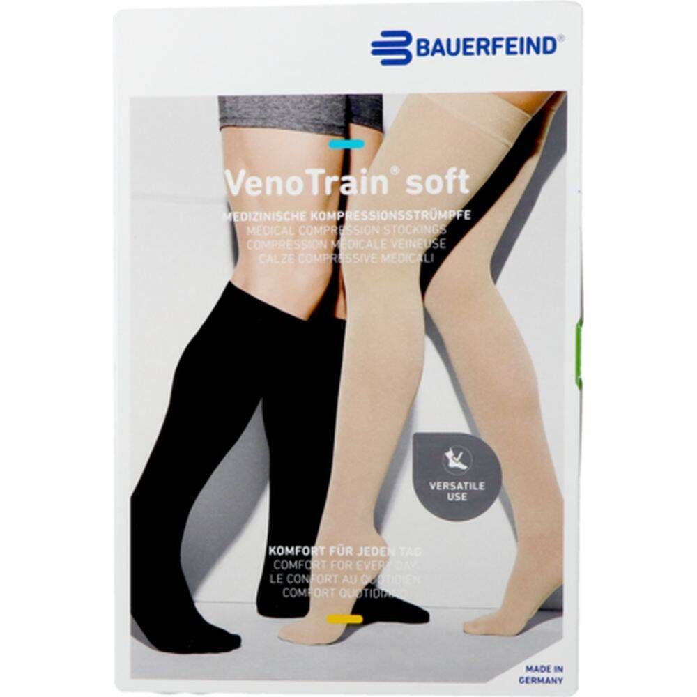 Bauerfeind VenoTrain Soft Ag C2 Plus Long Gesloten Teen Caramel Medium 1 paar kousen