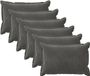 vidaXL - Kussensloop - 6 stuks - Donkergrijs - 30 x 50 cm - Katoensatijn