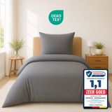 Komfortec Premium Dekbedovertrek 135x200 cm + Kussensloop 80x80 cm - 100% Microvezel - Grijs