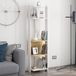 Stijlvolle Bol Stijlvolle boekenplank, wandmontage, wit & oak, 165 cm hoogte, 100% melamine gecoat particle board, 18 mm dik, meerdere planken voor moderne ruimtes