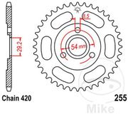 JT Sprockets Couronne 40Z PAS 420 Diamètre Intérieur 29.2 Entraxe Fixation 054