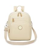 Miss Lulu Kleine rugzak voor dames, mini-stadsrugzak, waterdichte reisrugzak, multifunctionele schoudertas voor werk, studie, reizen, winkelen, 1-1 beige M, Casual
