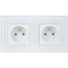 Pni Prise Double Encastrée - Pni-wp312-s - Cadre En Verre - 16 A - Blanc