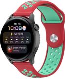 By Qubix Garmin By Qubix - Geschikt voor Garmin Vivoactive 4 / 4L - Sport Edition Siliconen band - Rood + mintgroen - Smartwatch bandje 22mm