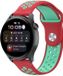 By Qubix Garmin By Qubix - Geschikt voor Garmin Vivoactive 4 / 4L - Sport Edition Siliconen band - Rood + mintgroen - Smartwatch bandje 22mm