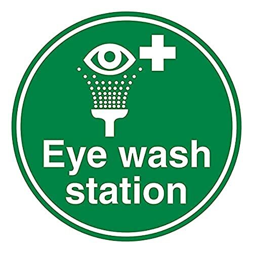 V Safety Eye Wash Station - 450x450mm - Zelfklevende vloersticker