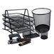 Leviatan 1410 Bureauset, bureau-organizer, opbergsysteem, tafel, organizer, metaal, pennenkoker, multifunctioneel nietapparaat, perforator, kantoororganizer, zwart