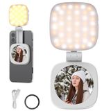NEEWER Magnetisch selfie-licht, compatibel met MagSafe iPhone, CRI95 700lx/0,3 m ringlicht, mobiele telefoon, led, opvouwbaar, met standaard/spiegel voor zoom, make-up, foto-opname, videoconferentie,