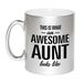 Bellatio Decorations Awesome aunt / tante zilveren cadeau mok / beker 330 ml -