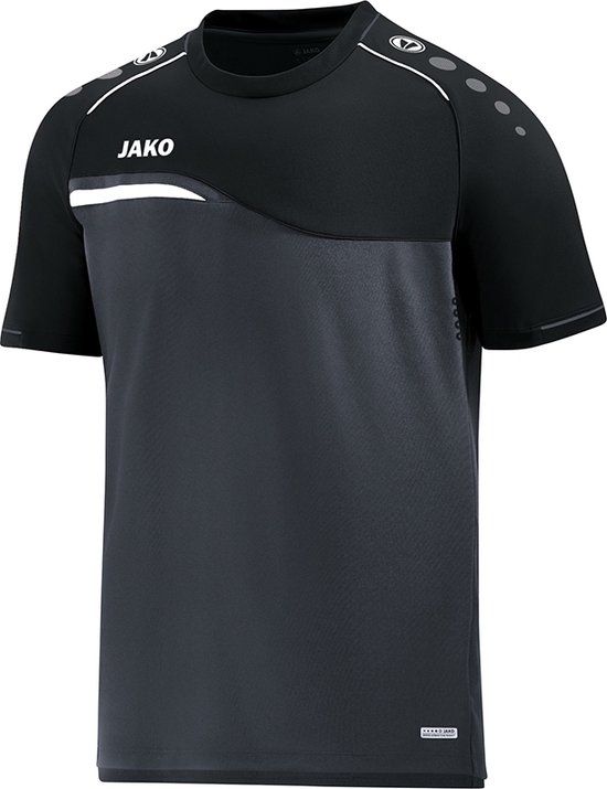 Jako Competition 2.0 T-Shirt - Antraciet/Zwart - Maat 2XL