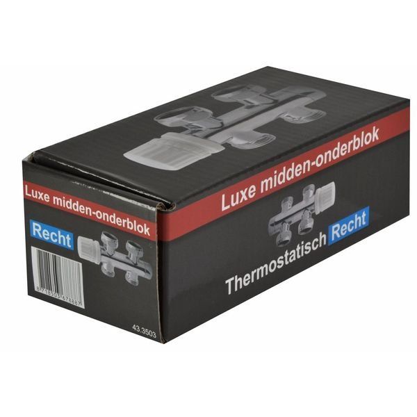 Riko Wiesbaden Thermostatisch 3/4" Onderblok Recht - Chroom - RVS - 5 jaar garantie
