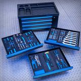 Datona® Gevulde gereedschapskist Black-Line 81-delig met 4 laden - Zwart