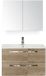 BES LED Seville Badmeubelset 80 cm - Natuur Eiken - Keramische Wastafel Wit Enjoy met Spiegelkast