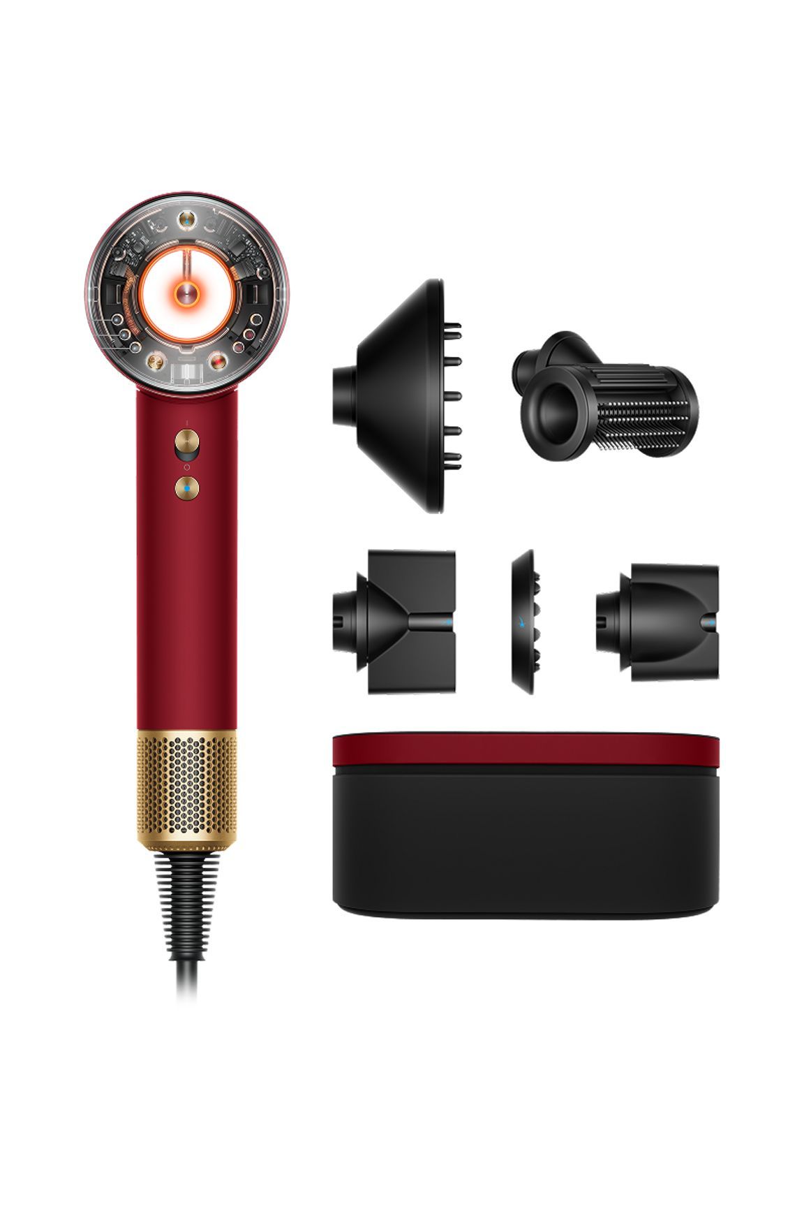 Dyson Supersonic Nural Straight + Wavy Hair Dryer - Red Velvet/Gold - 1600W