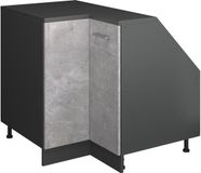 Vicco R-Line Hoekkeukenkast voor schuine wand – 75.6 cm met 1 deur, kastromp 60 cm diepte Beton