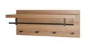 HAKU Wandkapstok eiken, zwart, MDF, metaal - Maat: B 75 cm x H 30 cm x D 26 cm, Stijl: Modern