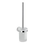 Gedy Osaka WC-borstel voor de muur, kleur chroom, roestvrij staal en container van gesatineerd glas, 10 jaar garantie, afmetingen: 36,6 x 8,5 x 12 cm, gewicht 0,66 kg, R&E-design