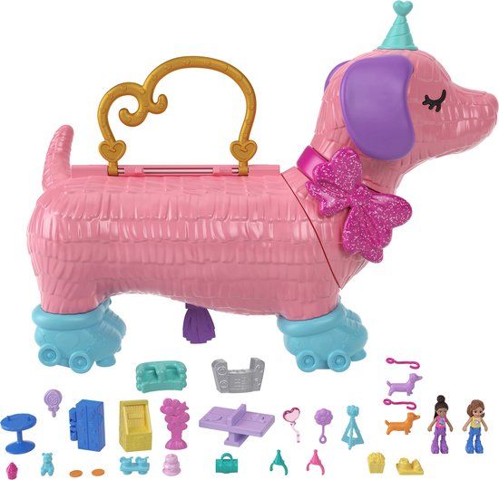 Polly Pocket Poppenfeest piñata - Met 26 accessories - Poppenspeelset