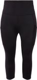 Ulla Popken - Dames - 3/4-legging kuitlang hoge taille sneldrogend - Zwart - Maat 42+
