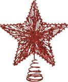 Decoris Kaemingk B.V. Kunststof ster piek/kerstboom - topper - rood - 22 cm