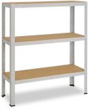 Shelfplaza OFFICE metalen stellingkast - 90x120x60 cm - lichtgrijs - 3 planken