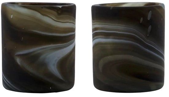 House Doctor Theelichthouder Kae Bruin 8cm - 2 stuks