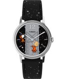 Timex Peanuts Marlin Space TW2W89700 Horloge - Leer - Zwart - Ø 34 mm