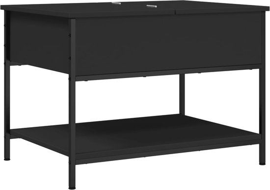 vidaXL Salontafel 70x50x50 cm bewerkt hout en metaal zwart
